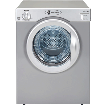 White Knight C39AS, 3.5kg Compact Vented Tumble Dryer in Silver